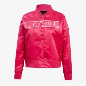 Womens new york knicks triple pink satin jacket