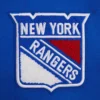 Womens new york rangers script tail wool leather varsity jacket blue white 07