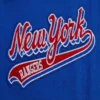 Womens new york rangers script tail wool leather varsity jacket blue white 6