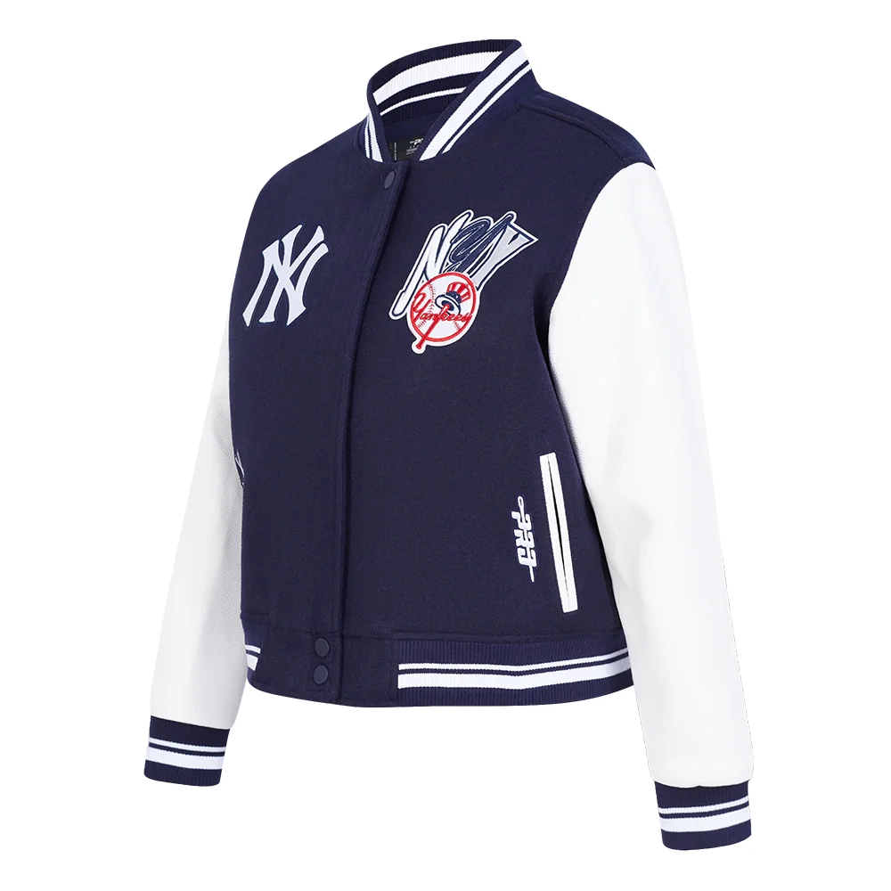 Womens new york yankees city ransom wool leather jacket