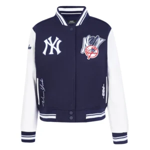 Womens new york yankees city ransom wool leather varsity jacket