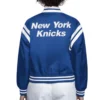 Womens ny knicks full count full snap satin jacket