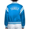 Womens oklahoma city thunder full count blue satin jacket