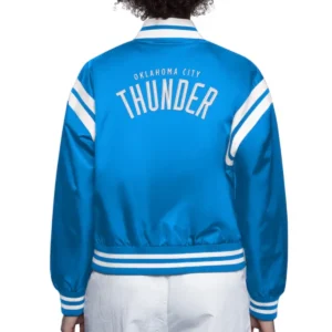 Womens oklahoma city thunder full count blue satin jacket