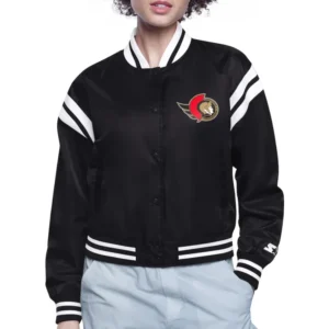 Womens ottawa senators printed logo satin jacket