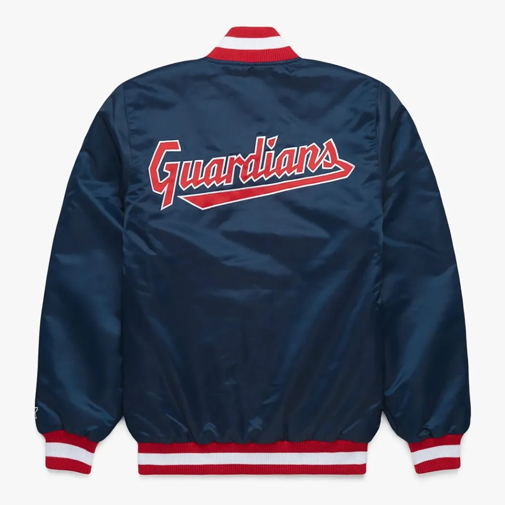 X cleveland guardians navy bomber jacket
