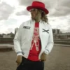 Xo future white varsity jacket