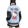 Xo hello kitty sky blue black varsity jacket 2