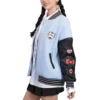 Xo hello kitty sky blue black varsity jacket 3