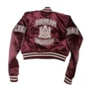 Alabama am bulldogs maroon satin varsity jacket 1