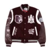 Alabama am university motto 30 wool leather varsity jacket maroon 1
