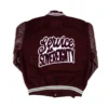 Alabama am university motto 30 wool leather varsity jacket maroon 2