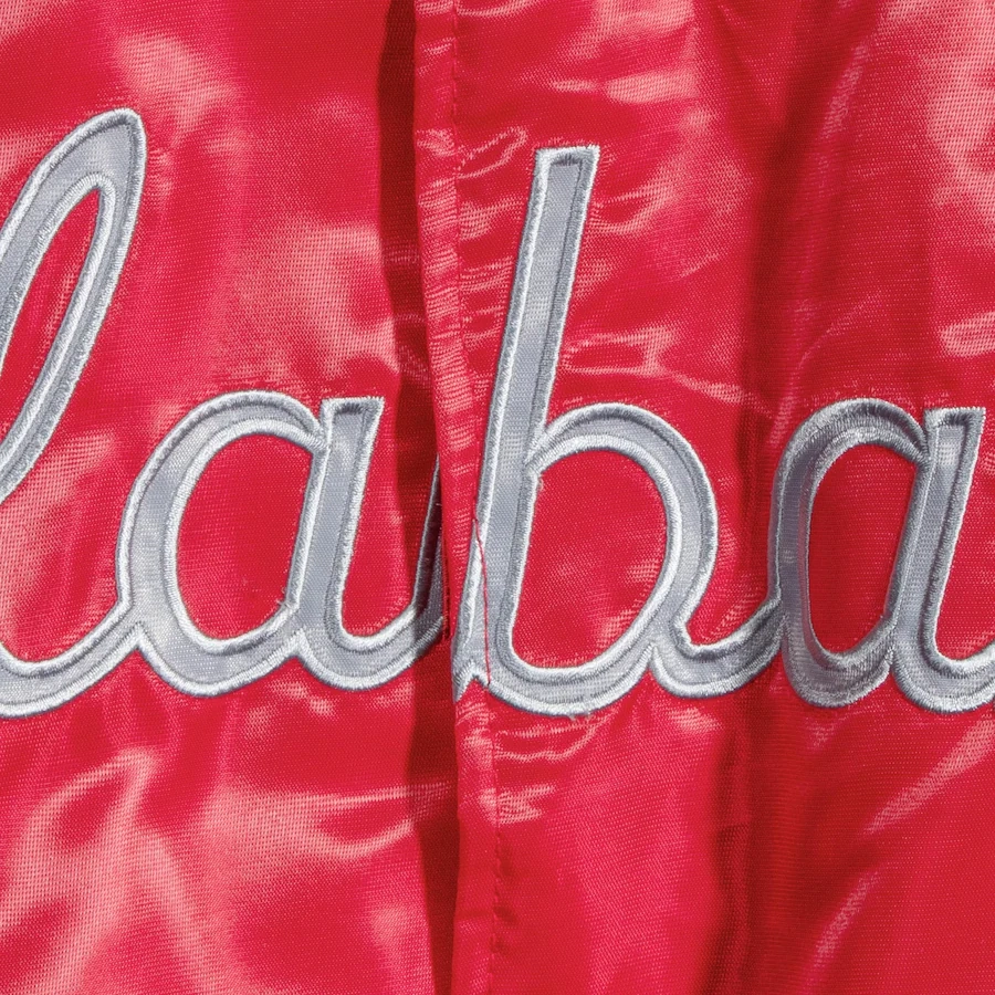 Alabama crimson o line red satin varsity jacket 4