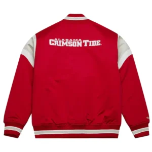 Alabama crimson tide cooperstown full snap satin varsity jacket 2