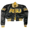 Alabama state hornets womans black satin varsity jacket 1