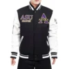 Alcorn state braves classic blackwhite wool leather jacket