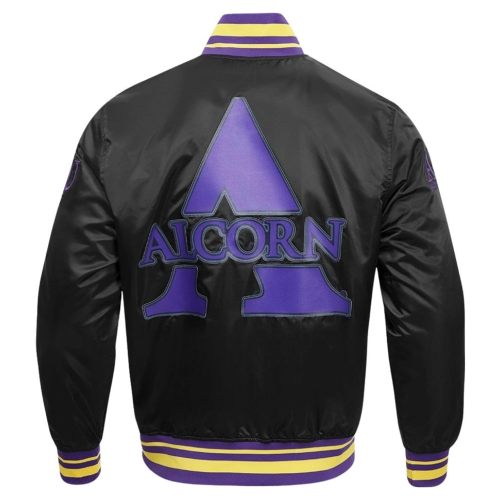 Alcorn state braves classic full snap satin jacket