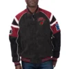 Arizona cardinals g iii sports by carl banks raglan black leather varsity jacket