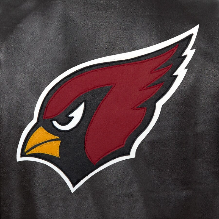 Arizona cardinals real leather black varsity jacket 3