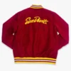 Arizona state sun devils retro bomber red satin varsity jacket 2