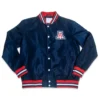 Arizona wildcats script retro navy satin varsity jacket 1