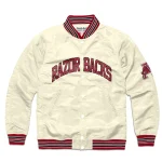 Arkansas Razorbacks Full-Snap Cream Satin Jacket