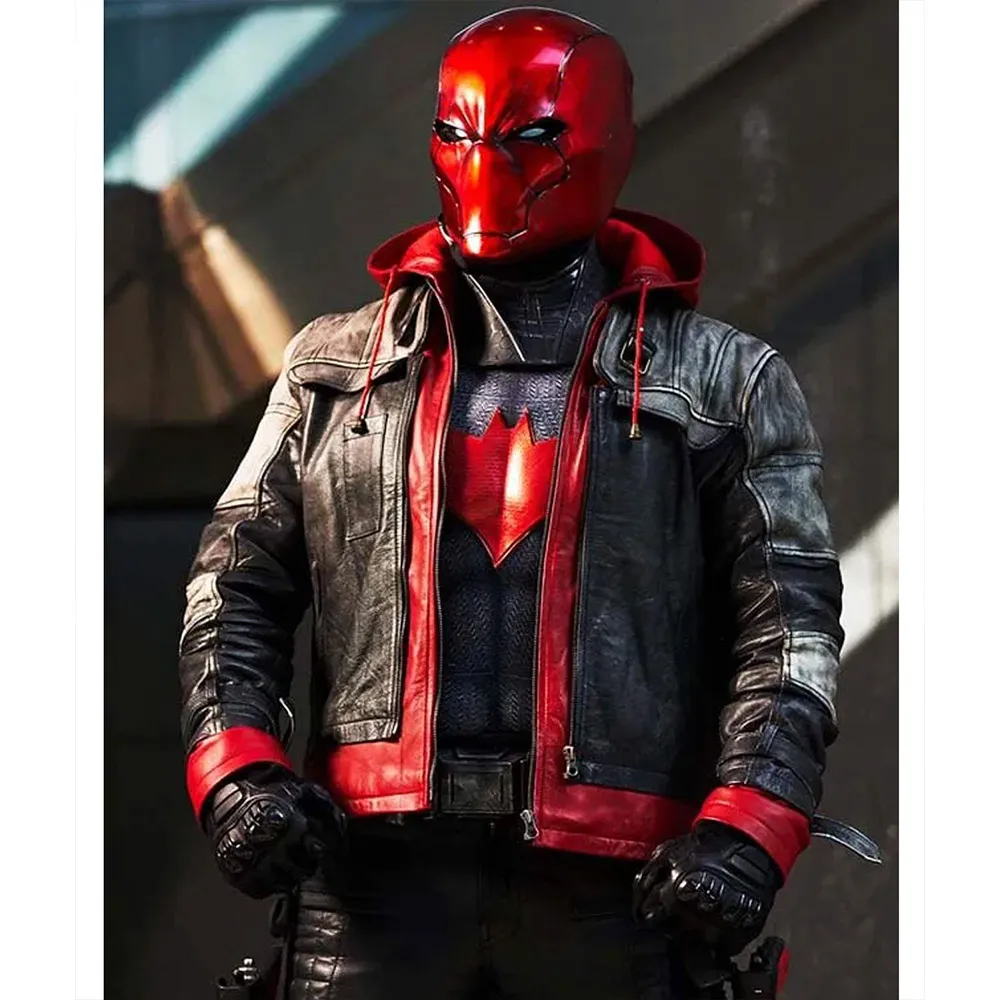 Arkham knight red hood leather jacket