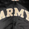 Army black knights enforcer full snap satin varsity jacket black 3