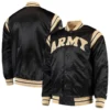 Army black knights enforcer full snap satin varsity jacket black 4