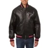 Atlanta falcons full black leather varsity jacket 1