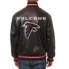 Atlanta falcons full black leather varsity jacket 2