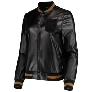 Atlanta united fc the wild collective womens black polyester varsity jacket 5
