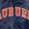 Auburn tigers enforcer full snap satin varsity jacket navy 2