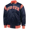 Auburn tigers enforcer full snap satin varsity jacket navy 5