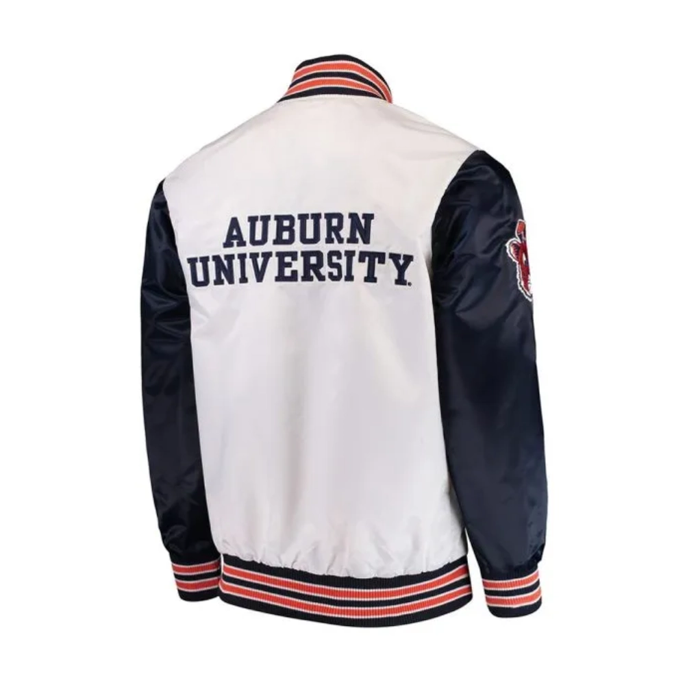 Auburn tigers the rookie white satin varsity jacket 2