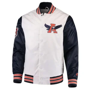 Auburn tigers the rookie white satin varsity jacket 3