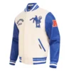 Baltimore colts retro classics wool leather cream jacket