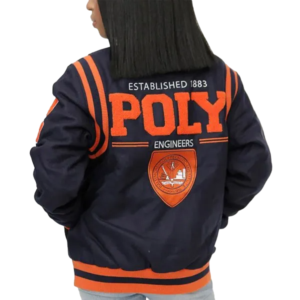 Baltimore polytechnic institute wool red satin varsity jacket 2
