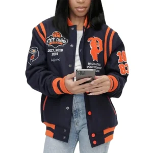 Baltimore polytechnic institute wool red satin varsity jacket
