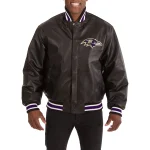Baltimore Ravens Black Full Leather Varsity Jacket