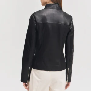 Black womens magalie leather jacket