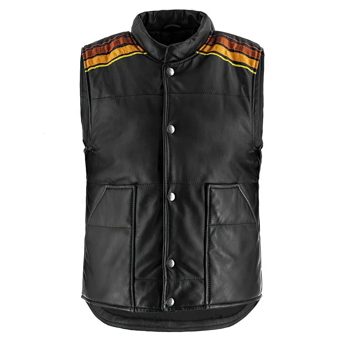 Brad pitt black leather vest