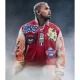 Breezy bowl chris brown red and beige letterman jacket