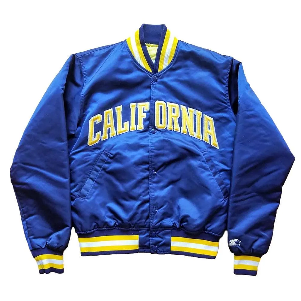 California golden bears 90s navy satin varsity jacket 1