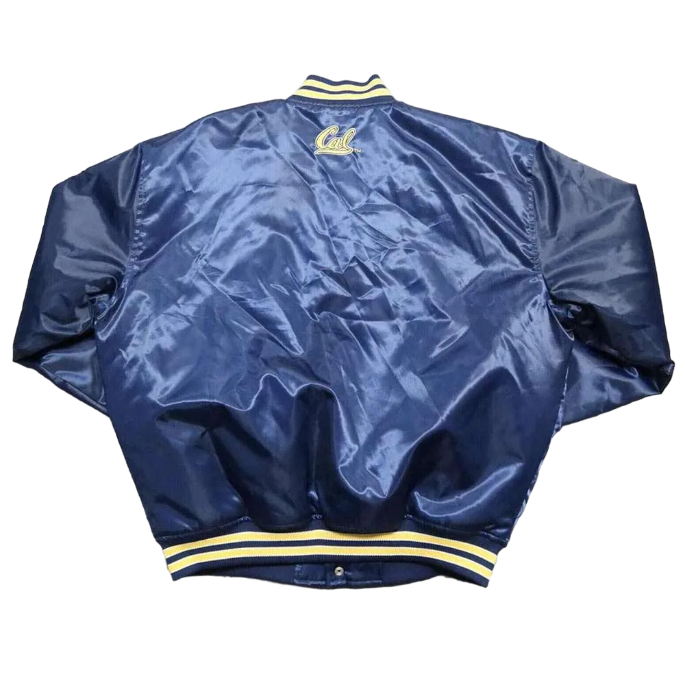 California golden bears bomber navy satin varsity jacket 2
