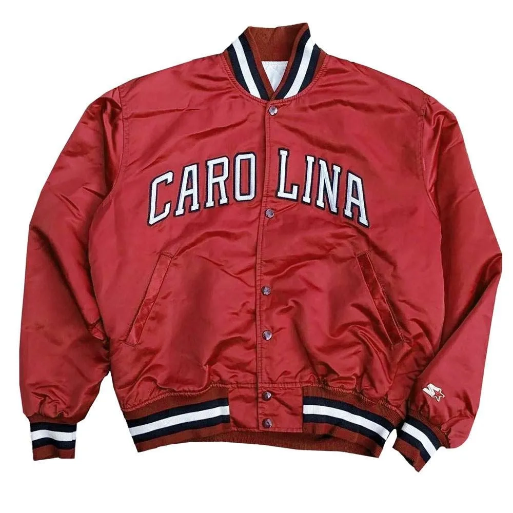 Carolina gamecocks the enforcer navy satin varsity jacket 1