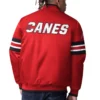 Carolina hurricanes starter scout red satin varsity jacket 2