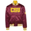 Central state university womens maroon satin varsity jacket