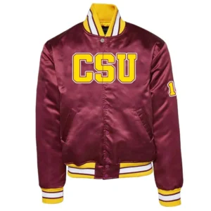 Central state university womens maroon satin varsity jacket