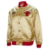 Chicago bulls fashion lightweight gold satin varsity jacket 1